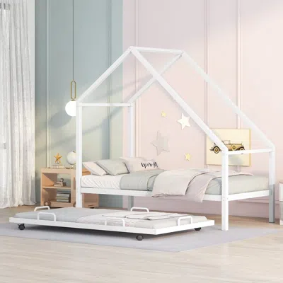Streamdale Furniture Streamdale Metal House Bed With Trundle