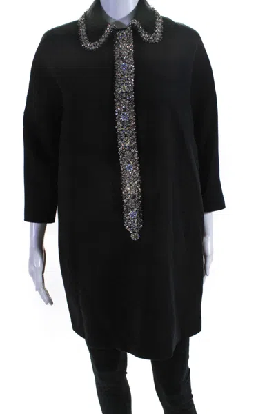 Dice Kayek Womens Crystal Collar Dress Black In Black