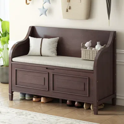Streamdale Furniture Streamdale Rustic Style Solid Wood Entryway Multifunctional Storage Bench