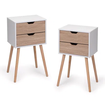 Streamdale Furniture Streamdale 2-drawer Nightstand With Solid Wood Legs