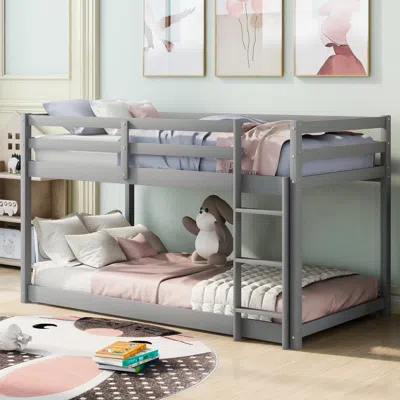 Streamdale Furniture Streamdale Twin Over Twin Floor Bunk Bed With Ladder
