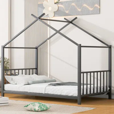 Streamdale Furniture Streamdale Twin Size Metal House Platform Bed
