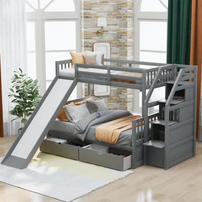 Streamdale Furniture Streamdale Twin Over Full Bunk Bed With Drawers