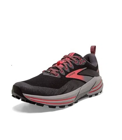Brooks Women Cascadia 16 Gtx Trail Running Shoes - Medium In Black/black Pearl/coral In Grey