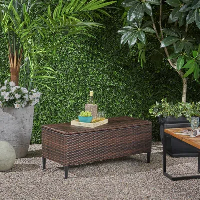 Streamdale Furniture Streamdale Outdoor Resin Wicker Storage Unit For Patio Pool Storage