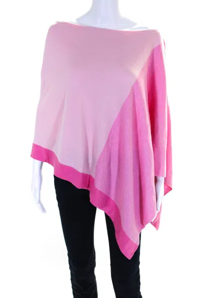 J.mclaughlin J. Mclaughlin Womens Cotton Colorblock Asymmetrical Poncho Top Pink In Pink