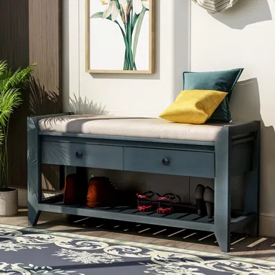 Streamdale Furniture Streamdale Shoe Rack With Cushioned Seat And Drawers