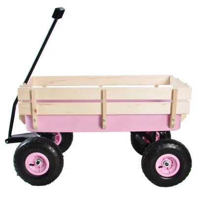 Streamdale Furniture Streamdale Outdoor Wagon All Terrain Pulling With Wood Railing Air Tires