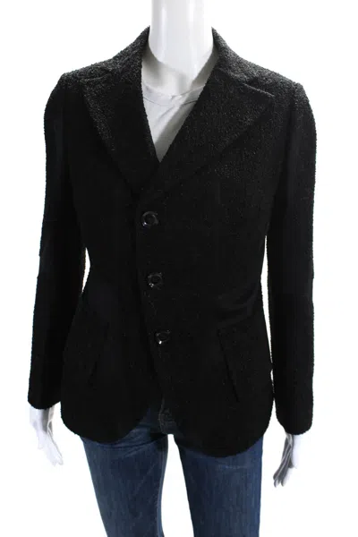 Shiro Sakai Womens Three Button New Classic Tailored Jacket Jet Black Medium In Black