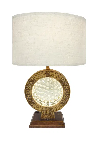 Streamdale Furniture Streamdale 28" Antique Polyresin Table Lamp With Floating Crystal Decor
