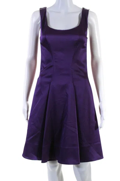 Zac Zac Posen Womens Betty Ribbed Satin Swing Dress Purple In Purple