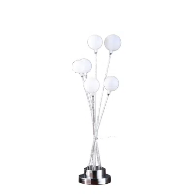 Streamdale Furniture Streamdale 27.5" In 6-light Acrylic Globe Aluminun Led Chrysanthe Silver