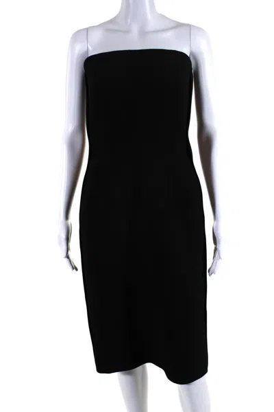 Dice Kayek Womens Strapless Satin Trim Crepe Sheath Dress Black In Black