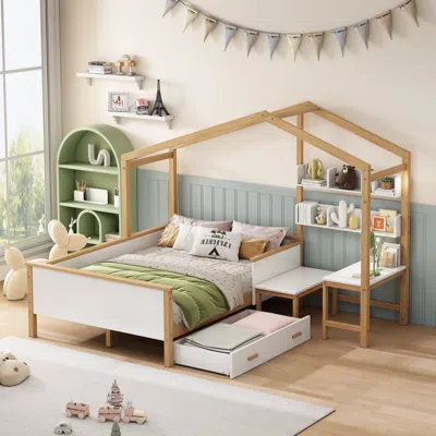 Streamdale Furniture Streamdale Wooden House Bed With Desk