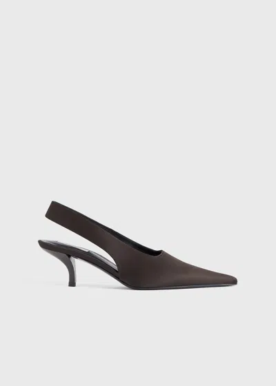 Totême Classic Satin Slingbacks Espresso In Brown
