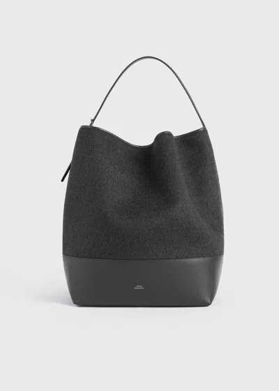 Totême Doublé Belted Tote Grey Melange In Grey Melange