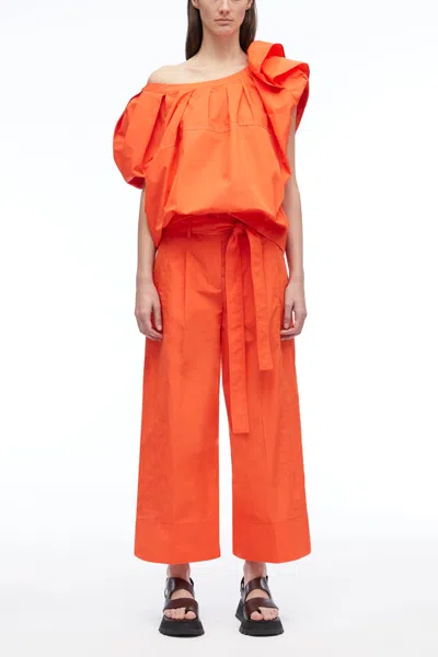 3.1 Phillip Lim Poplin Wide Leg Pant In Tangerine