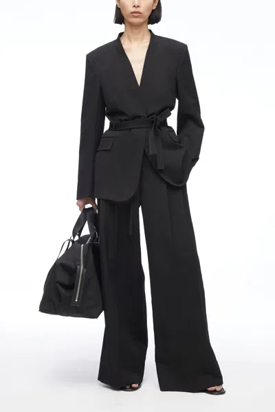 3.1 Phillip Lim Relaxed Wool Blazer With Waist Tie In Black