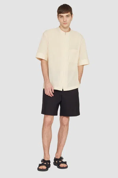 3.1 Phillip Lim Short Sleeve Zip-front Shirt In Powder