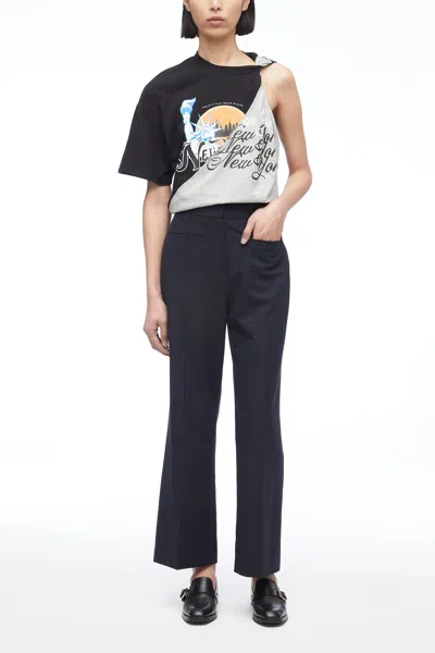 3.1 Phillip Lim Tailored Cropped Kick Flare Trouser In Lt Grey Melange-lt Blue