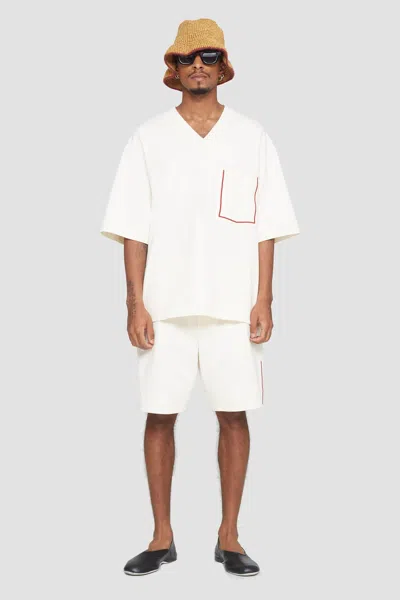 3.1 Phillip Lim V-neck Knit Shirt In Muslin