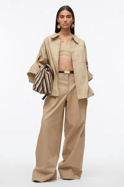 3.1 Phillip Lim Wide Leg Trouser In Khaki