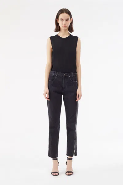 3.1 Phillip Lim Zippered Denim Pant In Black