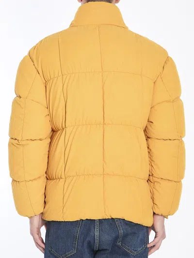 Palm Angels Monogram Corduroy Puffer Jacket In Orange