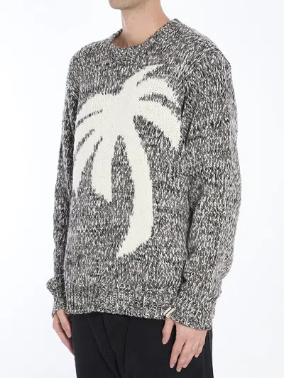 Shop Palm Angels Palm Sweater In Grey