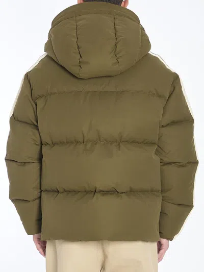 Palm Angels 'down Jacket With Logo Patch In Green