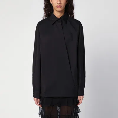 Valentino Black Shirt With Drawstring In Black