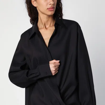 Valentino Black Shirt With Drawstring In Black