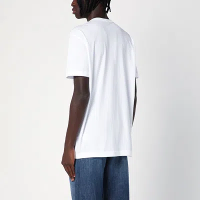 Dolce & Gabbana Dolce&gabbana White Crewneck T Shirt With Logo Plaque In White