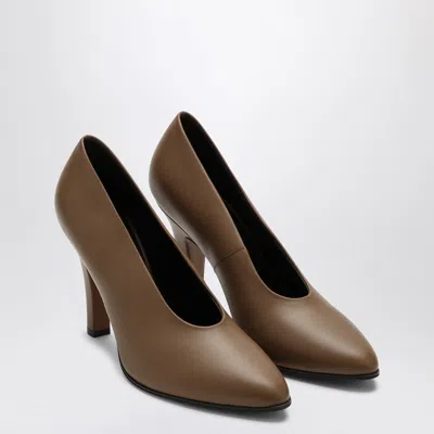 The Row 90mm Prudens Leather Pumps In Beige