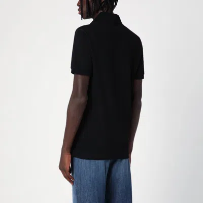 Dolce & Gabbana Short-sleeved Wool Polo Shirt In Black