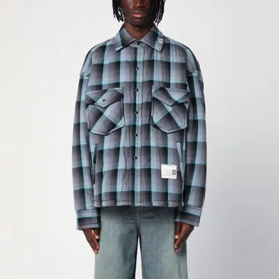 Miharayasuhiro Padded Shirt With Check Pattern And Chest Pockets In Blue