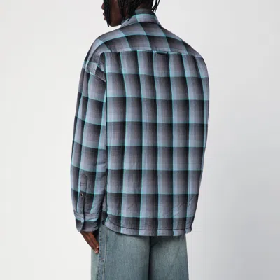 Miharayasuhiro Padded Shirt With Check Pattern And Chest Pockets In Blue
