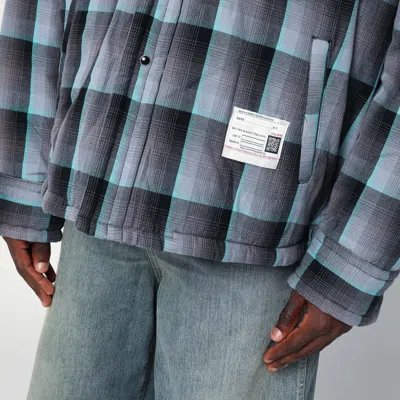 Miharayasuhiro Padded Shirt With Check Pattern And Chest Pockets In Blue
