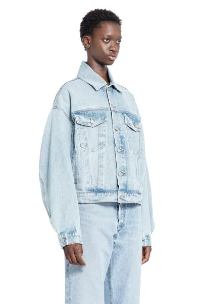Agolde Woman Blue Jackets In Blue