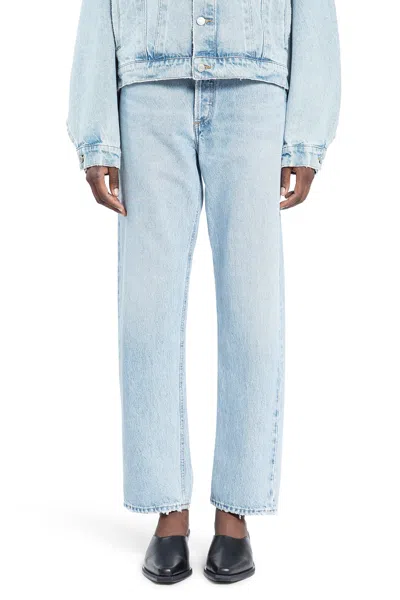 Agolde Woman Blue Jeans In Blue