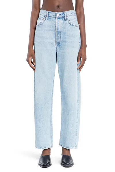 Agolde Woman Blue Jeans In Blue