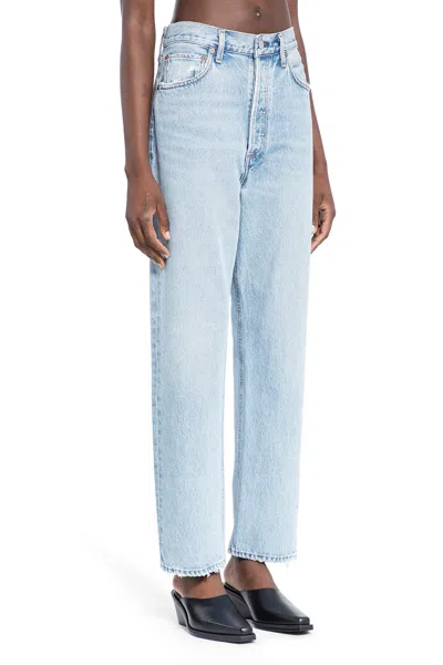 Agolde Woman Blue Jeans In Blue