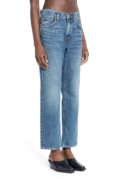 Agolde Woman Blue Jeans In Blue