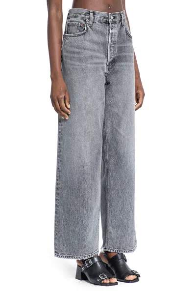 Agolde Woman Grey Jeans In Grey