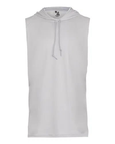 Badger Men's B-core Sleeveless Hooded T-shirt In Silver