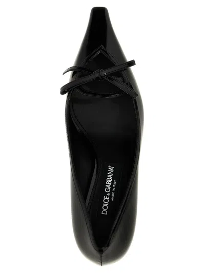 Dolce & Gabbana Black Viscose Shoes With Heel In Black
