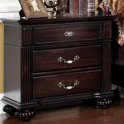 Streamdale Furniture Streamdale 1 Piece Nightstand Only Traditional Solid Wood 3-drawers Ball
