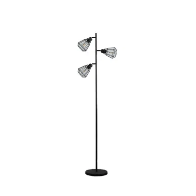 Streamdale Furniture Streamdale 65" In Adjustable Cage Shade Industrial Farmhouse Metal Floor Lamp