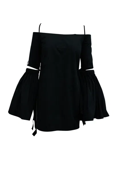 Ellery Cold-shoulder Mini Dress In Black Cotton In Black