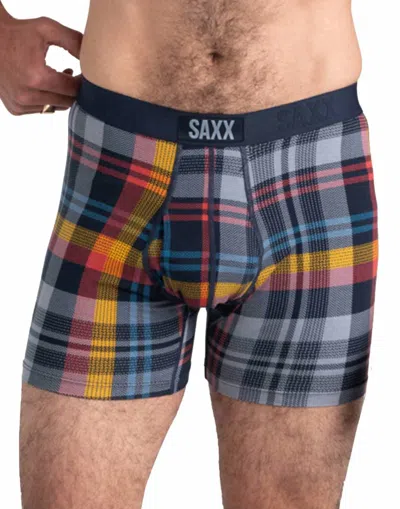 Saxx Ultra Super Soft Boxer Brief In Free Fall Plaid In Multi